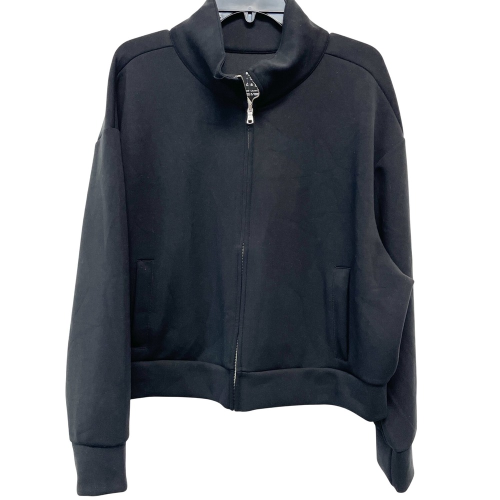 A New Day Women's Black Scuba Mock Neck Full Zip Jacket Size XXL